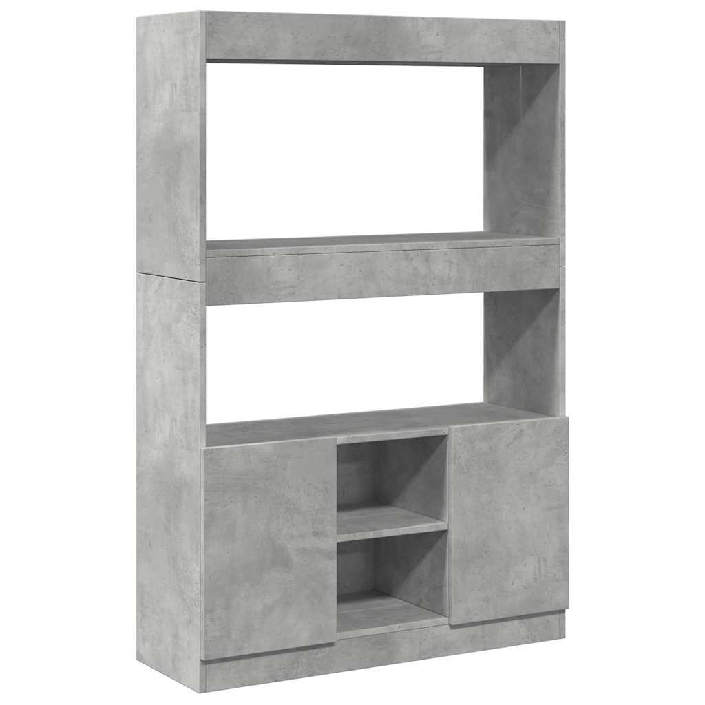 Skříň Highboard Betonově Šedá 92 X 33 X 140 Cm Kompozitní Dřevo