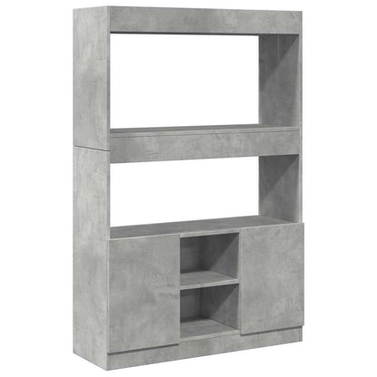 Skříň Highboard Betonově Šedá 92 X 33 X 140 Cm Kompozitní Dřevo
