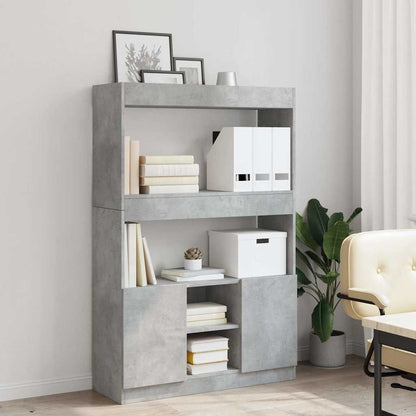 Skříň Highboard Betonově Šedá 92 X 33 X 140 Cm Kompozitní Dřevo