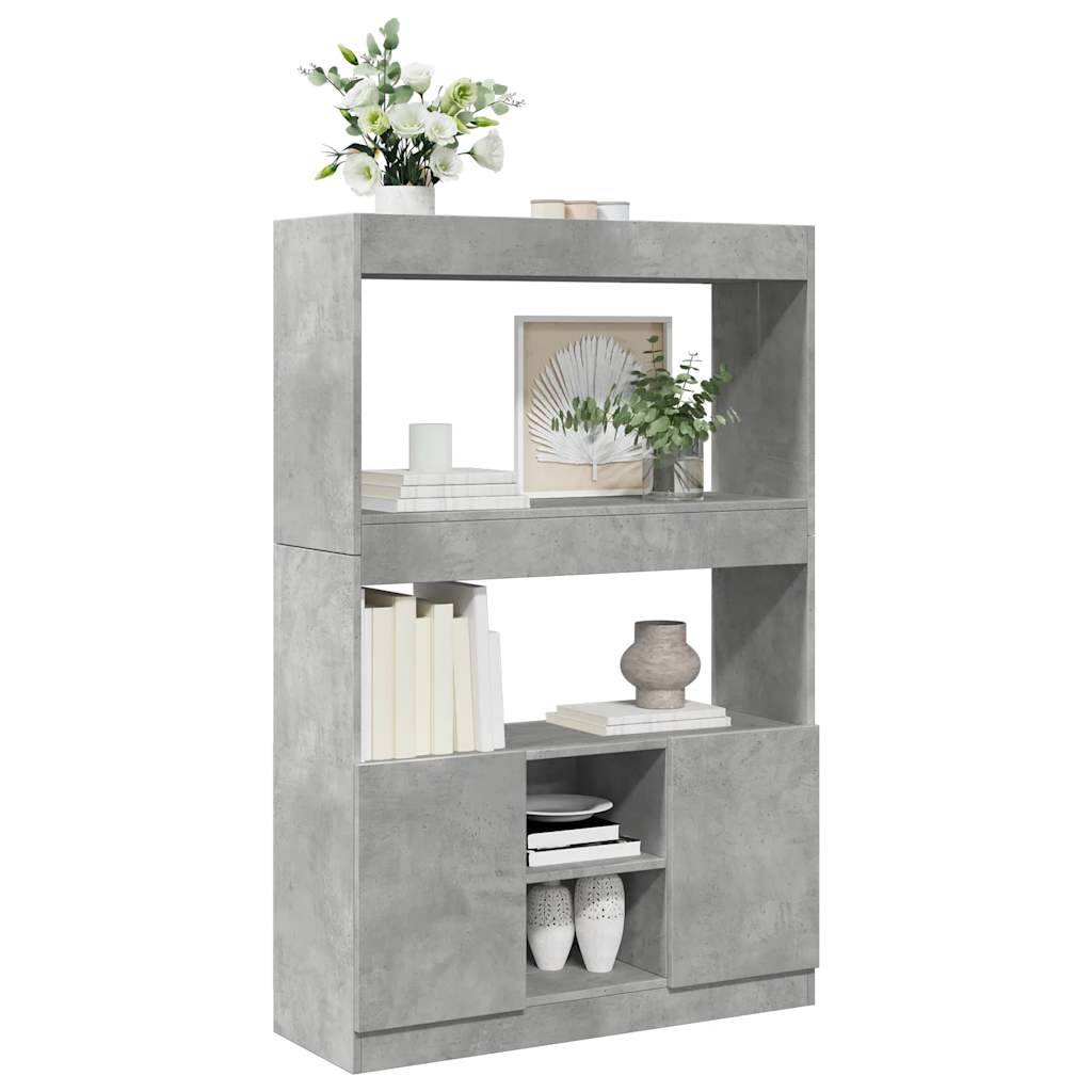 Skříň Highboard Betonově Šedá 92 X 33 X 140 Cm Kompozitní Dřevo