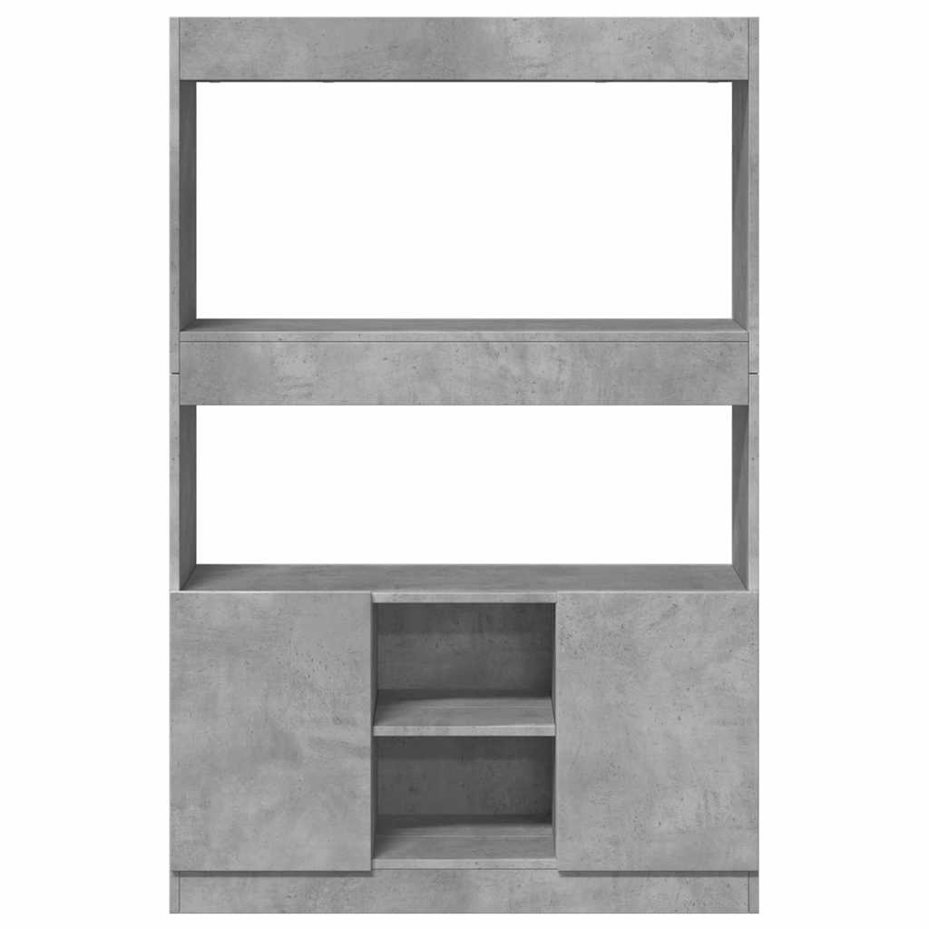 Skříň Highboard Betonově Šedá 92 X 33 X 140 Cm Kompozitní Dřevo