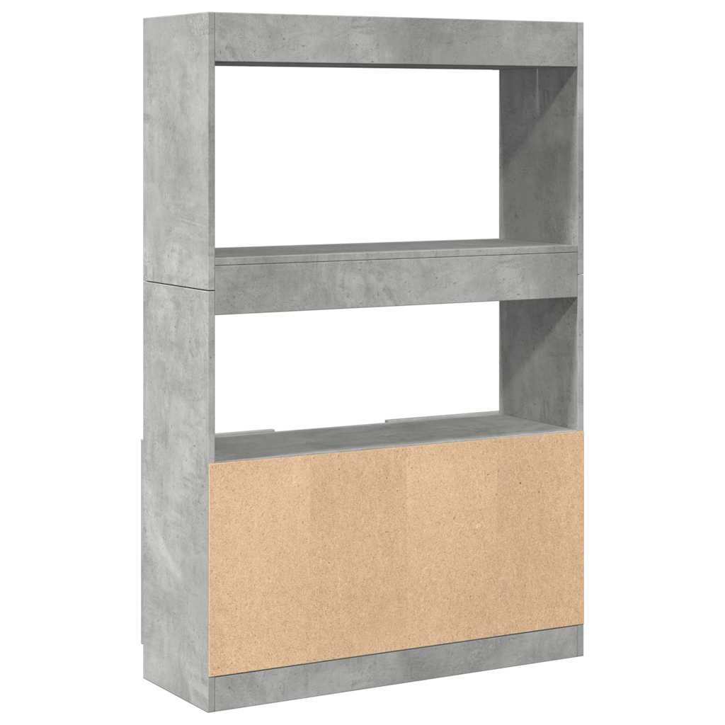 Skříň Highboard Betonově Šedá 92 X 33 X 140 Cm Kompozitní Dřevo