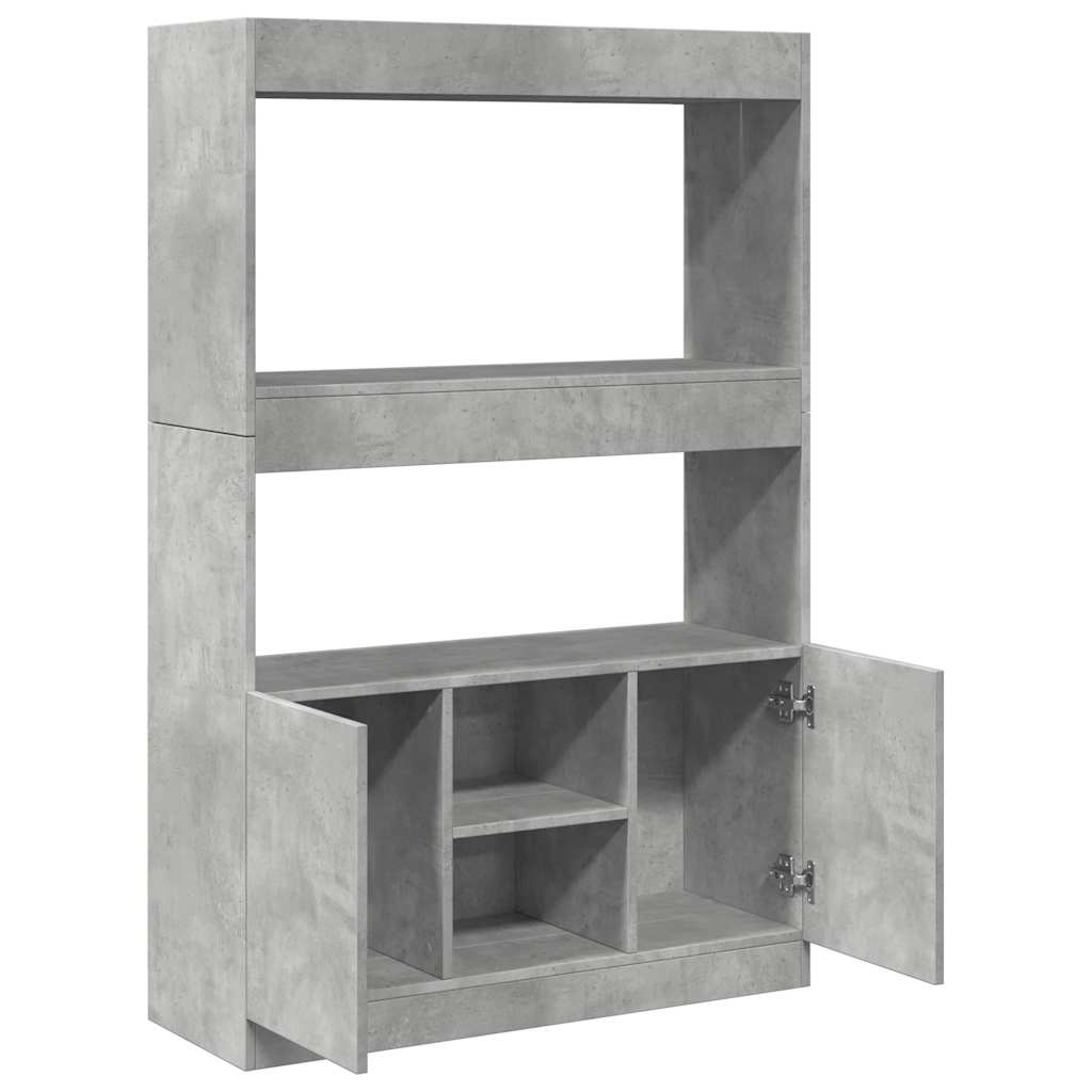 Skříň Highboard Betonově Šedá 92 X 33 X 140 Cm Kompozitní Dřevo