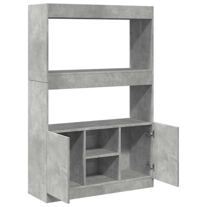 Skříň Highboard Betonově Šedá 92 X 33 X 140 Cm Kompozitní Dřevo