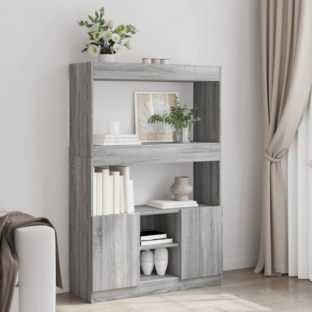 Skříň Highboard Šedá Sonoma 63 X 33 X Kompozitní Dřevo Šedá Sonoma