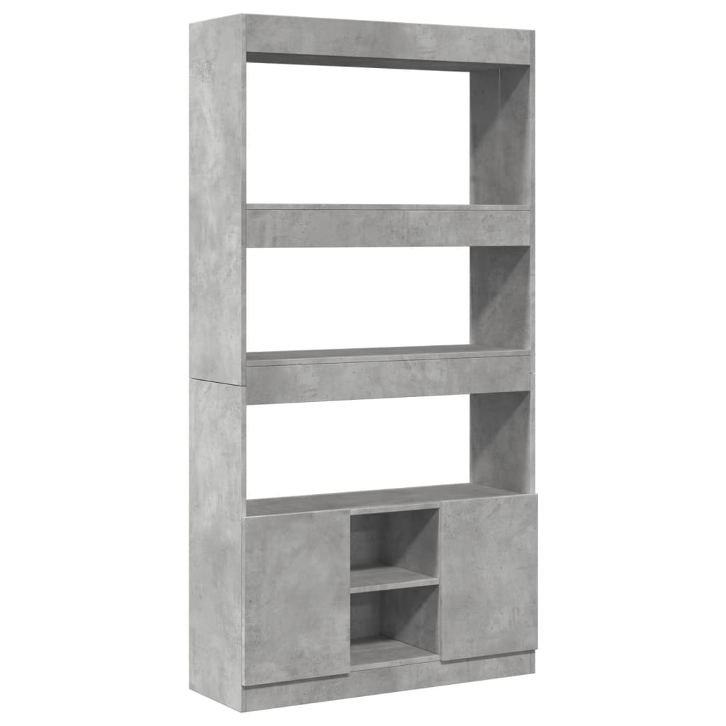 Skříň Highboard Betonově Šedá 92 X 33 X 180 Cm Kompozitní Dřevo