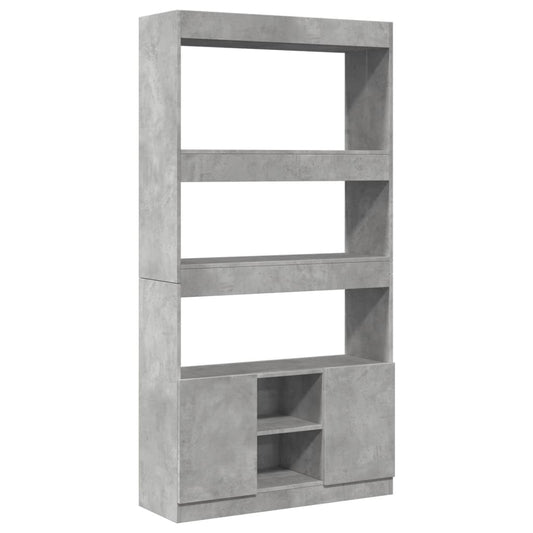 Skříň Highboard Betonově Šedá 92 X 33 X 180 Cm Kompozitní Dřevo