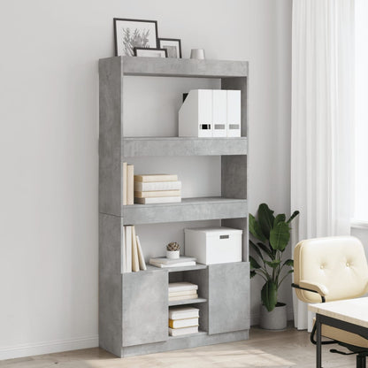 Skříň Highboard Betonově Šedá 92 X 33 X 180 Cm Kompozitní Dřevo
