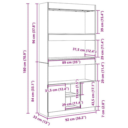 Skříň Highboard Betonově Šedá 92 X 33 X 180 Cm Kompozitní Dřevo