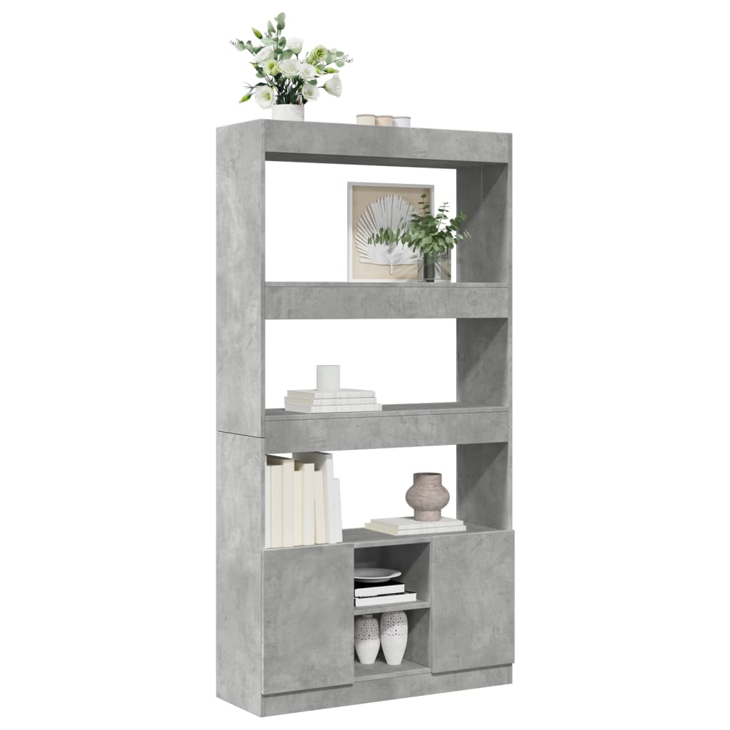 Skříň Highboard Betonově Šedá 92 X 33 X 180 Cm Kompozitní Dřevo