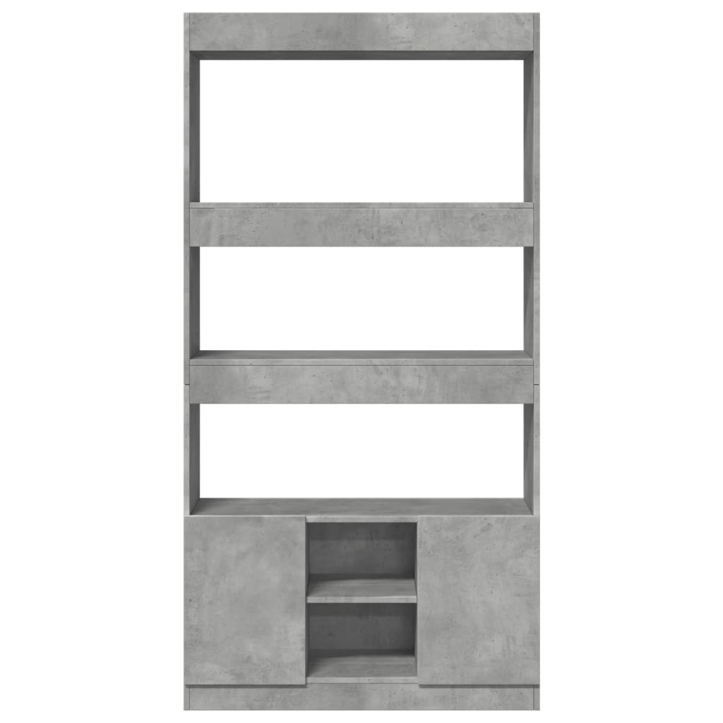 Skříň Highboard Betonově Šedá 92 X 33 X 180 Cm Kompozitní Dřevo