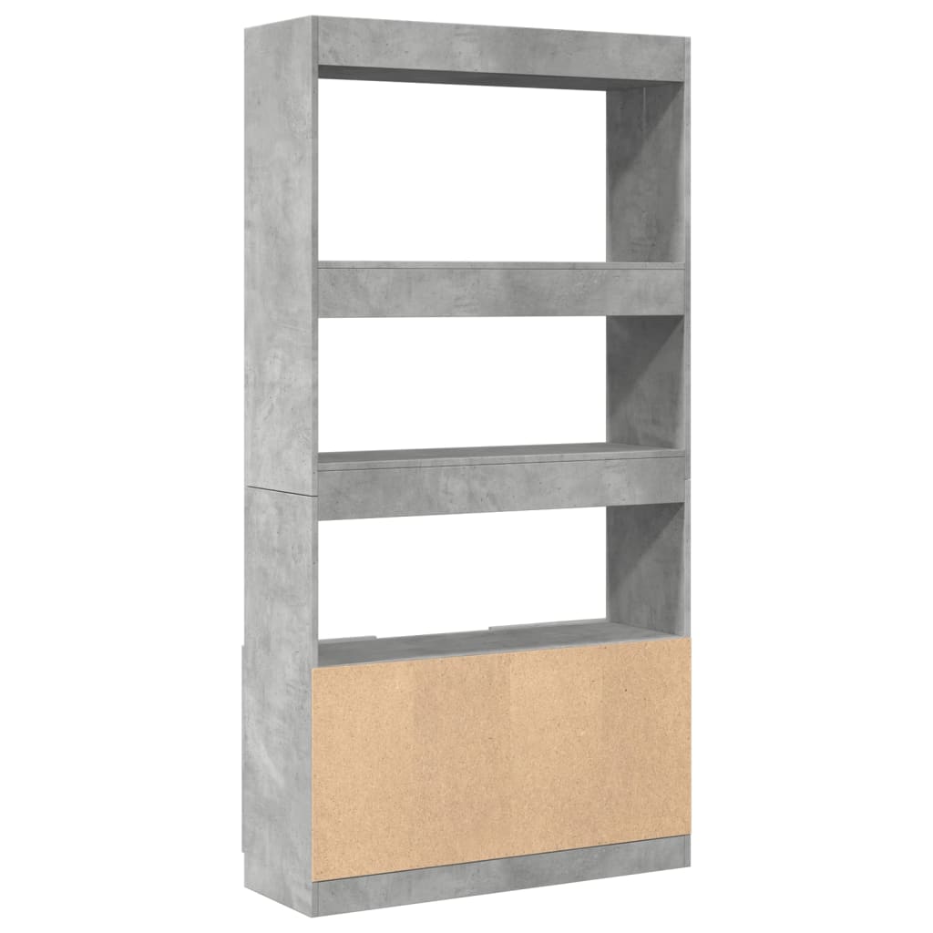 Skříň Highboard Betonově Šedá 92 X 33 X 180 Cm Kompozitní Dřevo
