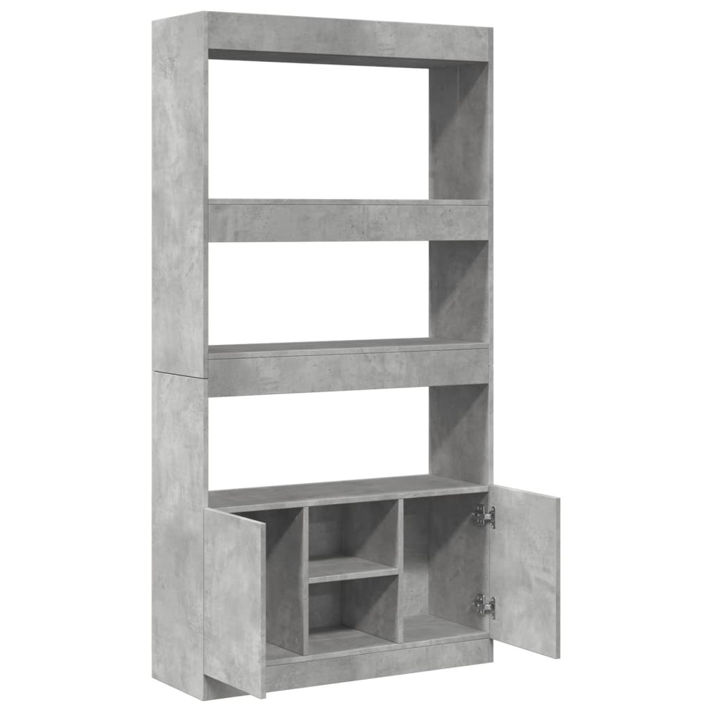 Skříň Highboard Betonově Šedá 92 X 33 X 180 Cm Kompozitní Dřevo