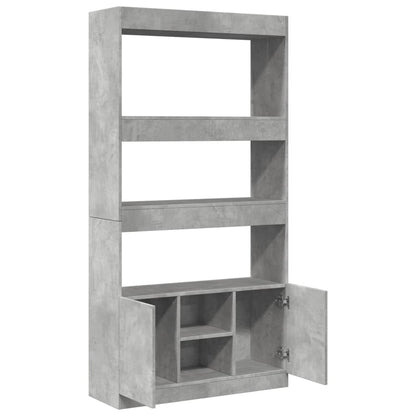 Skříň Highboard Betonově Šedá 92 X 33 X 180 Cm Kompozitní Dřevo