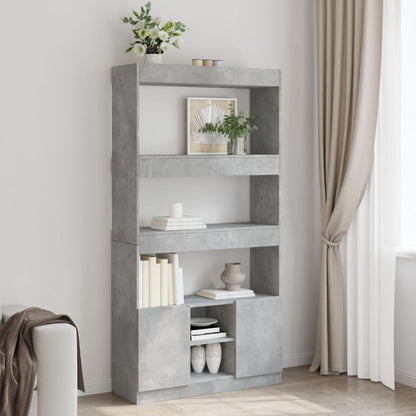 Skříň Highboard Betonově Šedá 92 X 33 X 180 Cm Kompozitní Dřevo