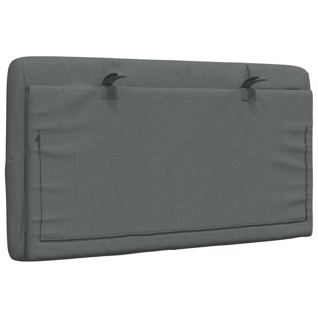 Polštář Na Čelo Postele Tmavě Šedý Textil
