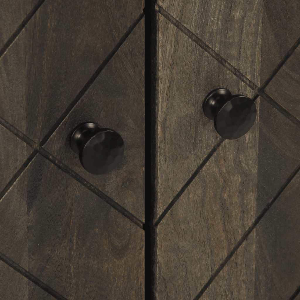 3 Kusy Příborníků Černá 60X33X75 Cm Masivní Mangovníkové Dřevo