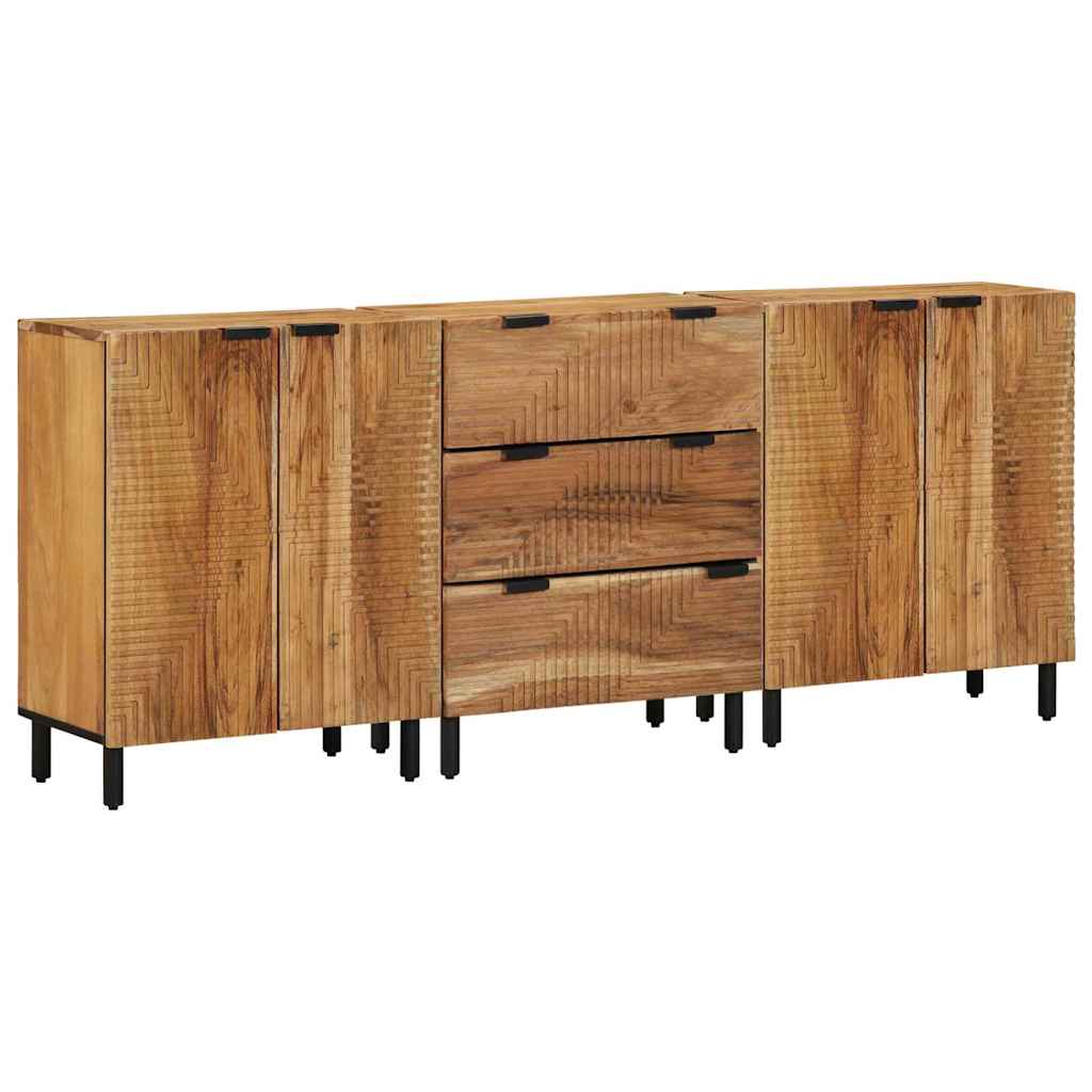 Sestava Komody 3 Ks 180 X 33 X 75 Cm Masivní Akátové Dřevo