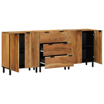 Sestava Komody 3 Ks 180 X 33 X 75 Cm Masivní Akátové Dřevo