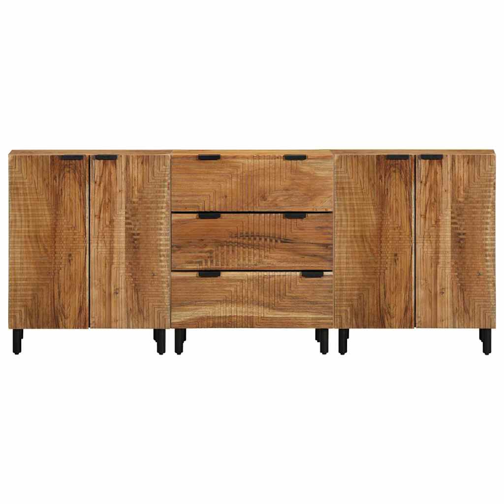 Sestava Komody 3 Ks 180 X 33 X 75 Cm Masivní Akátové Dřevo