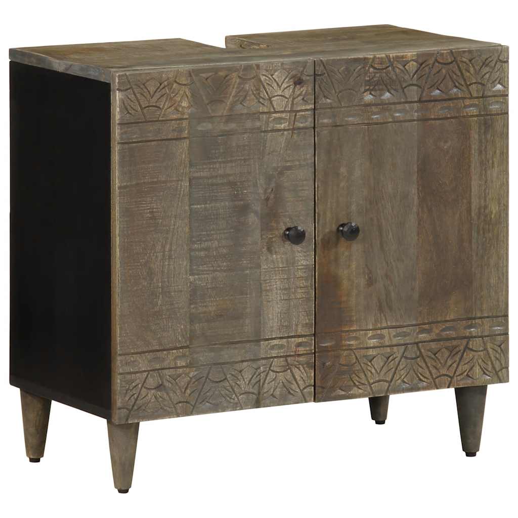 2Dílná Koupelnová Sestava Masivní Mangovníkové Dřevo Černá