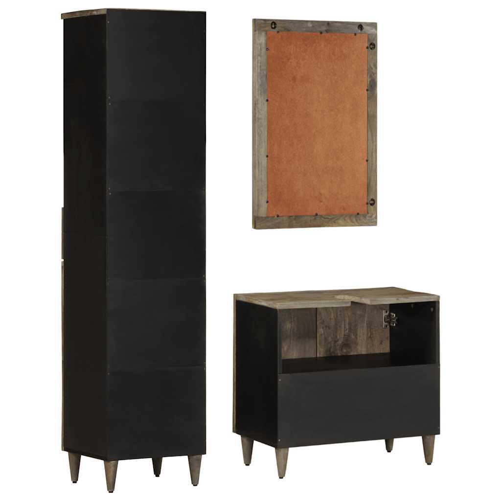 3Dílná Koupelnová Sestava Masivní Mangovníkové Dřevo