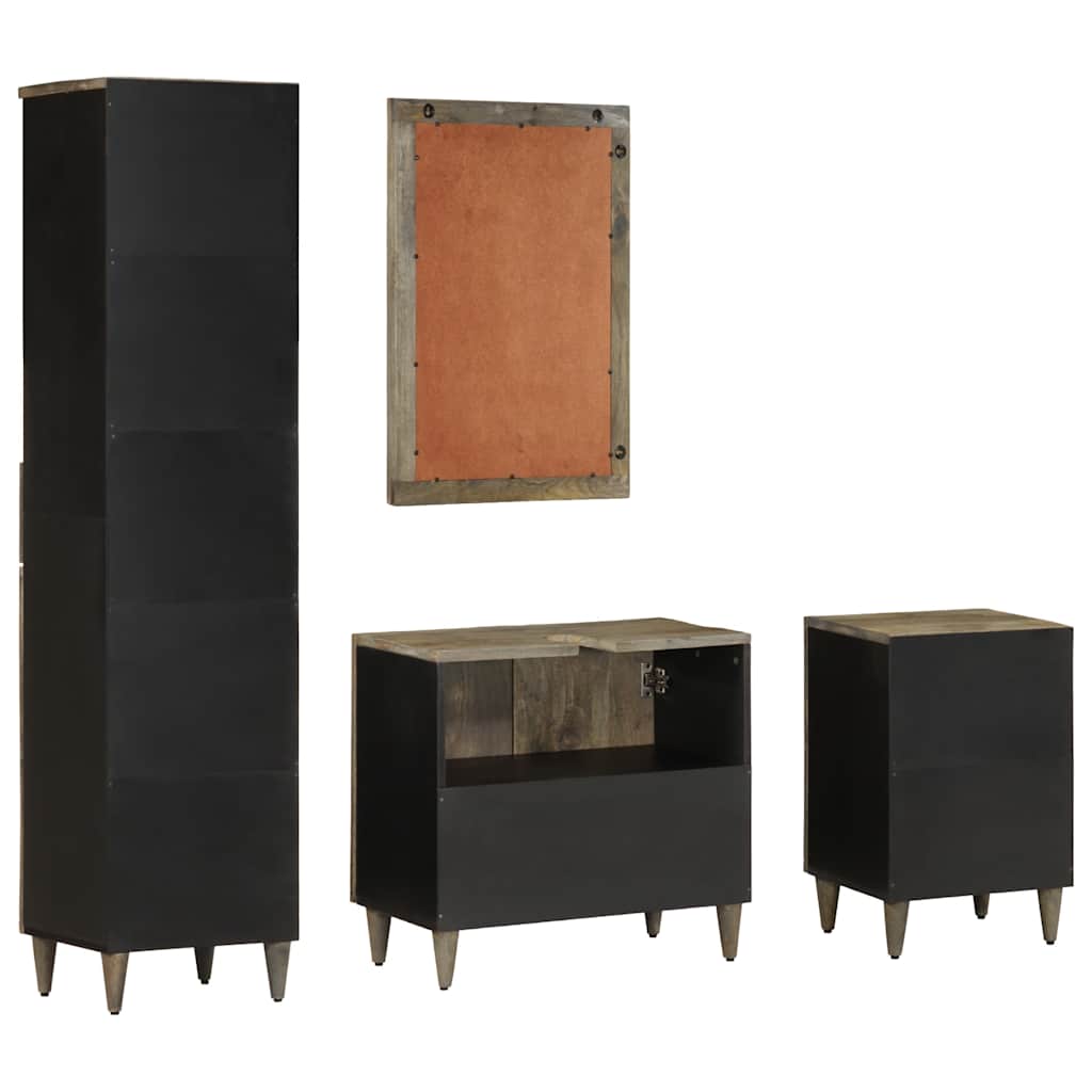 4Dílná Koupelnová Sestava Masivní Mangovníkové Dřevo