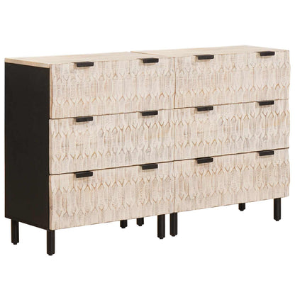 Servírovací Skříň 2 Ks 60 X 33 X 75 Cm Masivní Mangové Dřevo