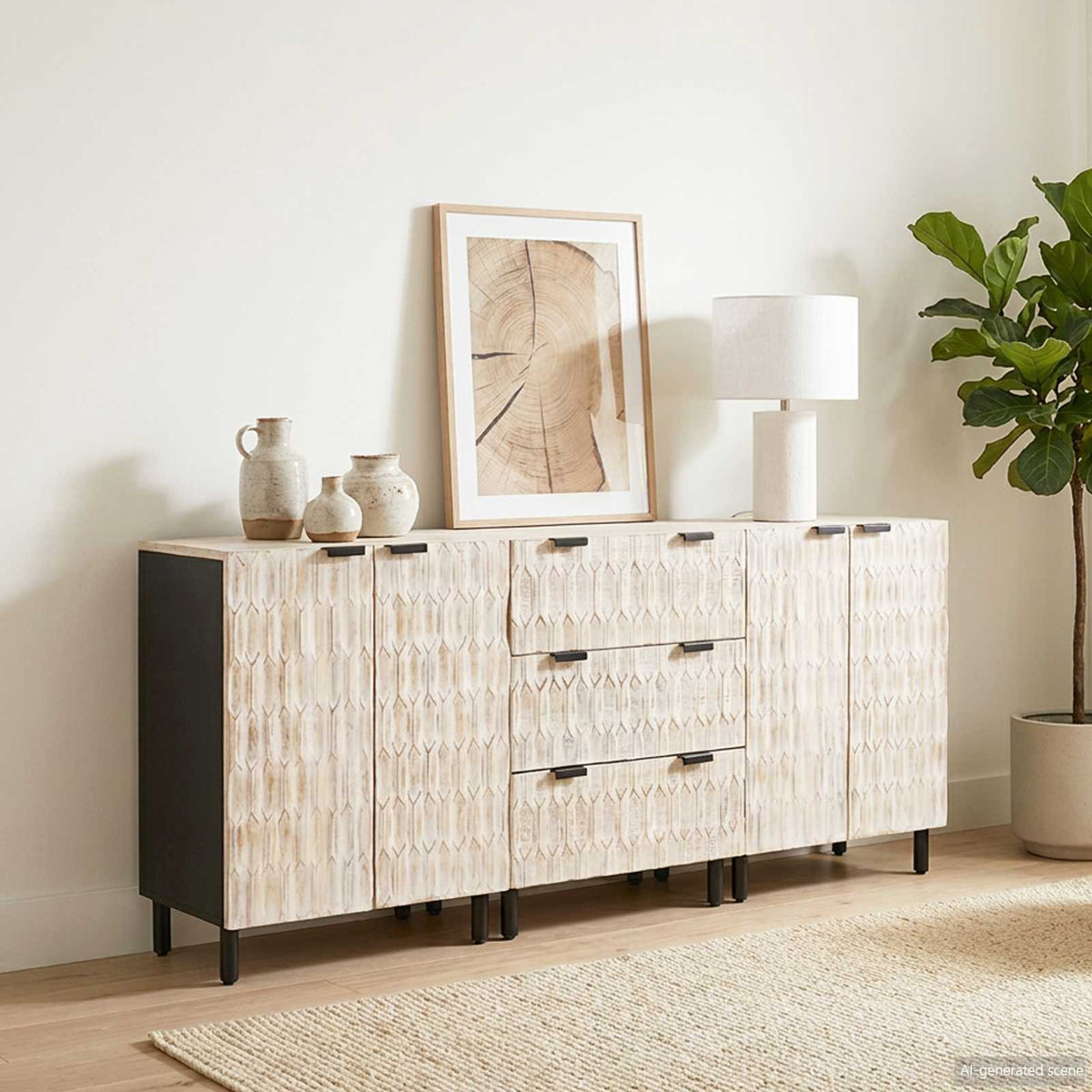 Servírovací Skříň 3 Ks 60 X 33 X 75 Cm Masivní Mangové Dřevo