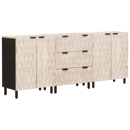 Servírovací Skříň 3 Ks 60 X 33 X 75 Cm Masivní Mangové Dřevo