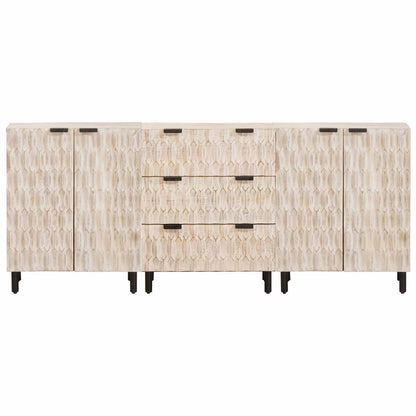 Servírovací Skříň 3 Ks 60 X 33 X 75 Cm Masivní Mangové Dřevo