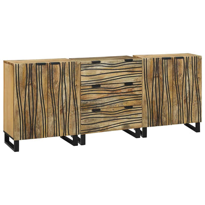 Sestava Komody 3 Ks 180 X 33 X 75 Cm Masivní Mangové Dřevo
