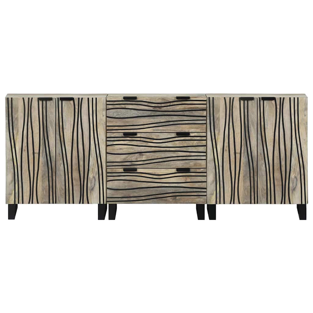 Sestava Komody 3 Ks 180 X 33 X 75 Cm Masivní Mangové Dřevo