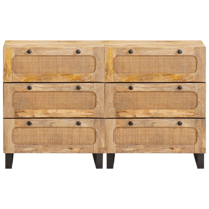 Servírovací Skříň 2 Ks 60 X 33 X 75 Cm Masivní Mangové Dřevo
