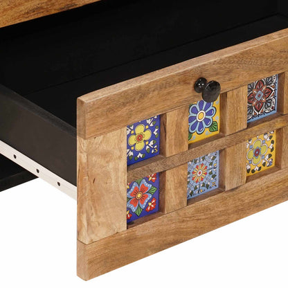 Servírovací Skříň 2 Ks 60 X 33 X 75 Cm Masivní Mangové Dřevo