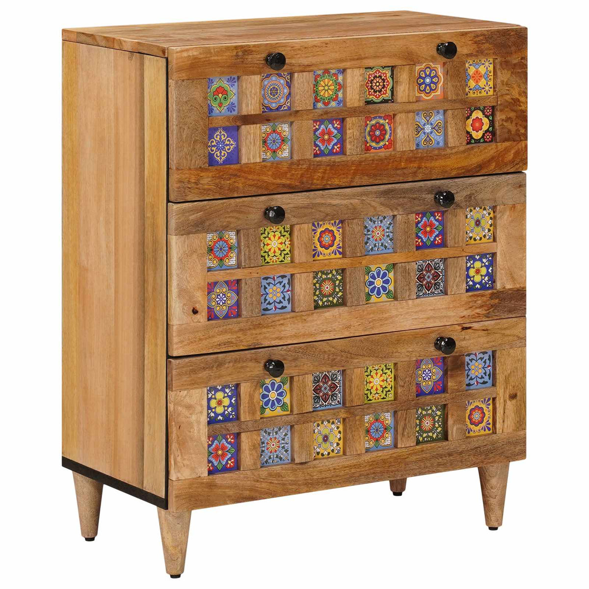 Servírovací Skříň 2 Ks 60 X 33 X 75 Cm Masivní Mangové Dřevo