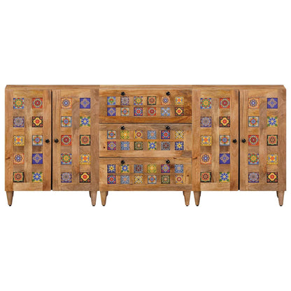 Servírovací Skříň 3 Ks 60 X 33,5 X 75 Cm Masivní Mangové Dřevo