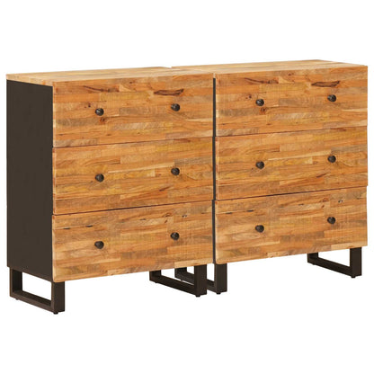 Servírovací Skříň 2 Ks 60 X 33 X 75 Cm Masivní Mangové Dřevo