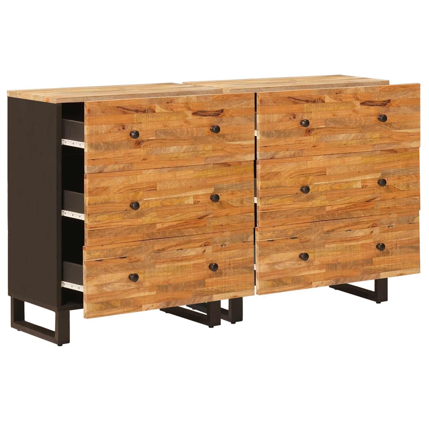 Servírovací Skříň 2 Ks 60 X 33 X 75 Cm Masivní Mangové Dřevo