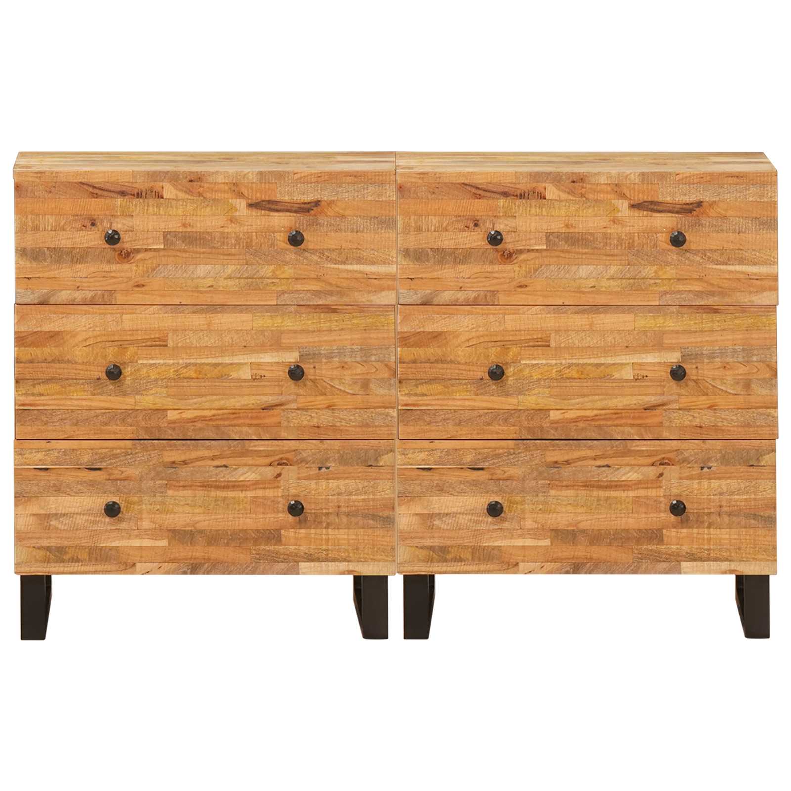 Servírovací Skříň 2 Ks 60 X 33 X 75 Cm Masivní Mangové Dřevo