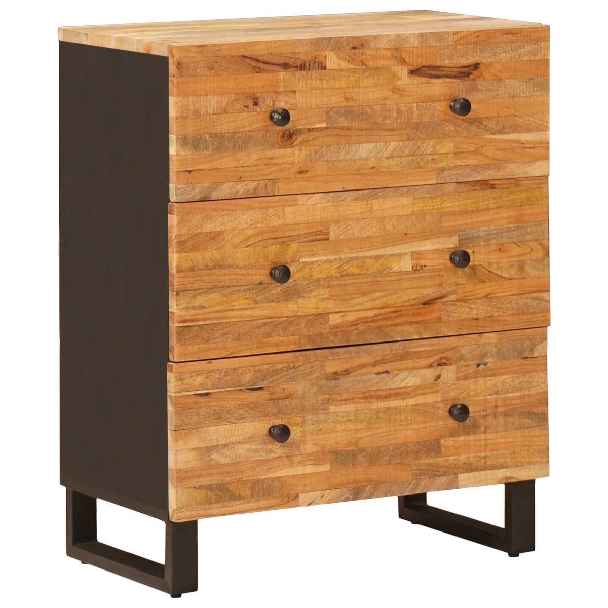 Servírovací Skříň 3 Ks 60 X 33 X 75 Cm Masivní Mangové Dřevo
