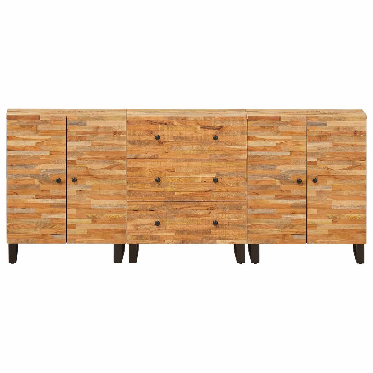 Servírovací Skříň 3 Ks 60 X 33 X 75 Cm Masivní Mangové Dřevo