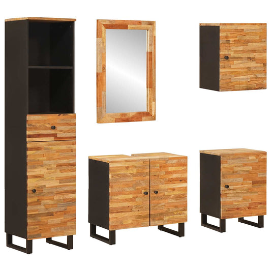 Koupelnové Sady 5 Ks Přírodní 38 X 33 X 160 Cm