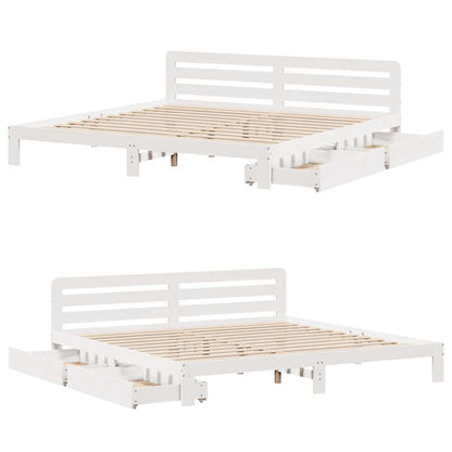 Postel Bez Matrace Bílá 200 X 200 Cm Masivní Borovice