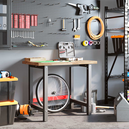 Pracovní Stůl Masivní Akáciové Dřevo Obdélníkový