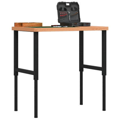 Pracovní Stůl 100 X 60 X (71,5–98) Cm Masivní Buk Obdélníkový