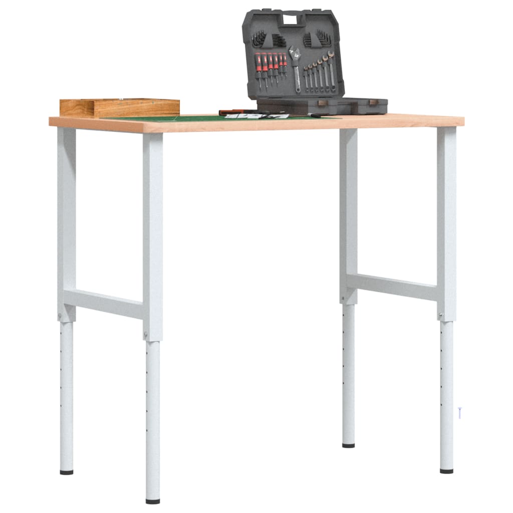 Pracovní Stůl 100 X 60 X (71,5–98) Cm Masivní Buk Obdélníkový