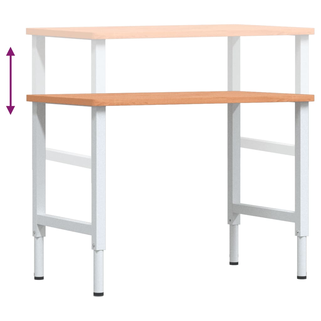 Pracovní Stůl 100 X 60 X (71,5–98) Cm Masivní Buk Obdélníkový