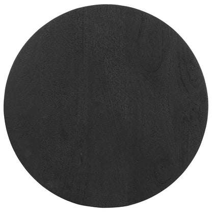 Odkládací Stolek Černý Ø50X40 Cm Masivní Mangovníkové Dřevo