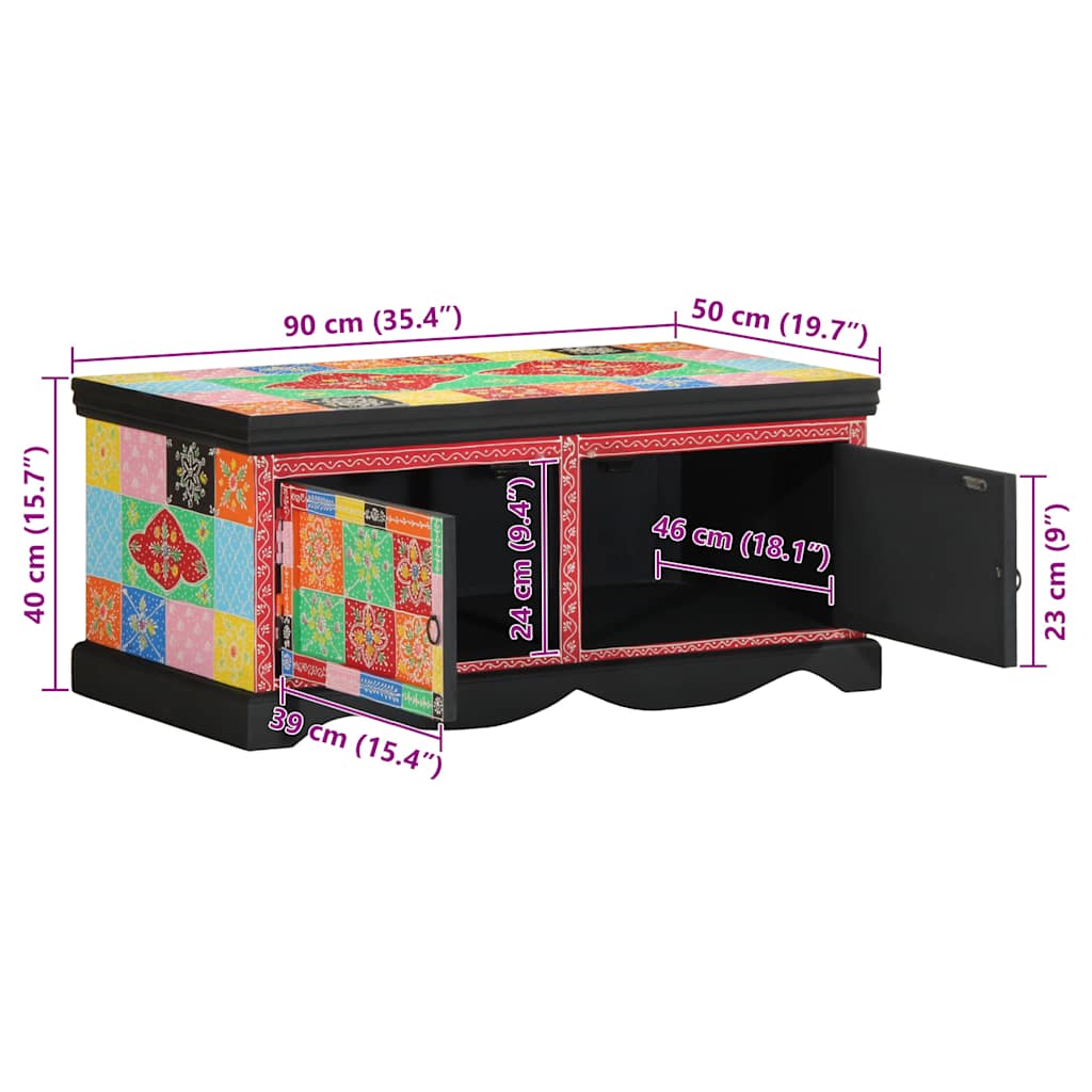 Konferenční Stolek Multicolour 90X50X40 Cm Masivní Dřevo Mango